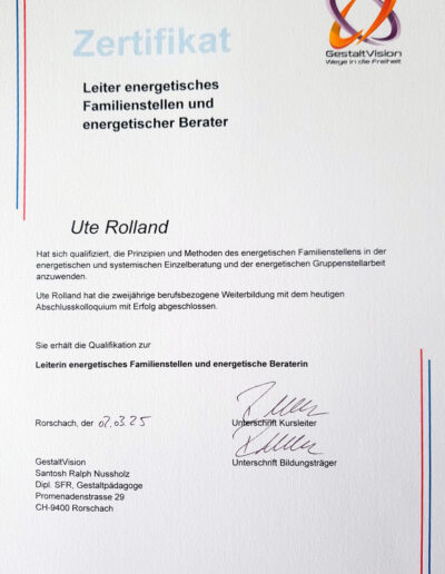 Zertifikat Familienstellen